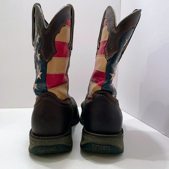 Rebel by Durango Patriotic American Flag Pull On Leather Western Boots Size: 10M - Picture 10 of 11